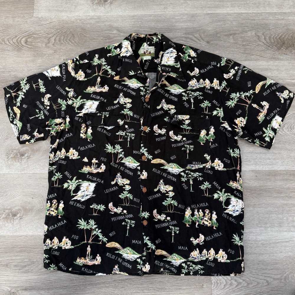 Vintage Reyn Spooner Hawaiian 100% Rayon Mens L Shirt Loop Camp Collar Rare